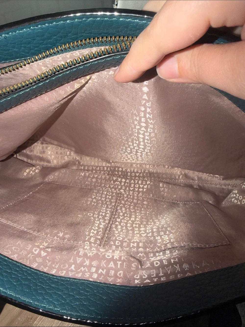 Kate Spade Teal 100% Cow Leather Tote Bag- Please read description - Picture 6 of 13